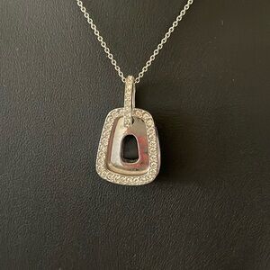 Nadri Sparkling CZ Double Pendant Necklace.